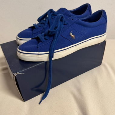 Polo Ralph Lauren Blue Canvas Turnschuhe Grösse EU 45