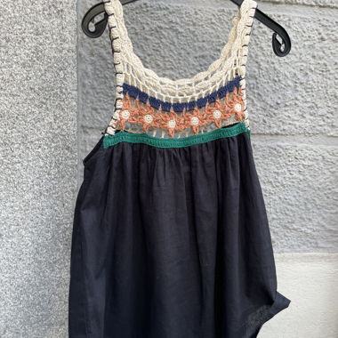 Top all’uncinetto nero Bellerose