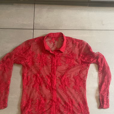 vintage spitzenhemd rot