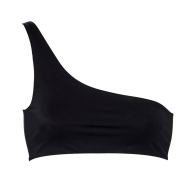 New Bikini top / one shoulder cut /black & leopard