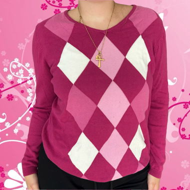 Maglione rosa y2k