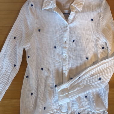 Camicia/blusa cuore blu