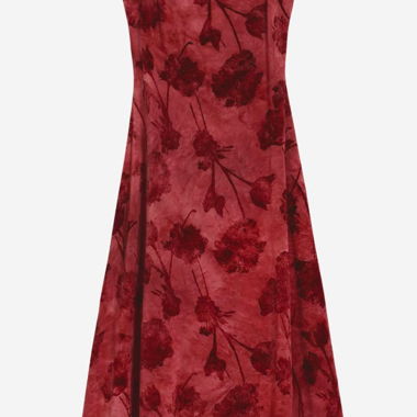 Rotes Trägerkleid mit Blumenprint