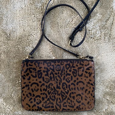 Sandro Leopard Print Crossbody Bag