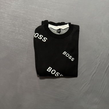 BOSS Logo Pullover Schwarz