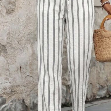 Pantaloni da donna a righe Taglia L