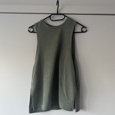 Olive green knit tank top