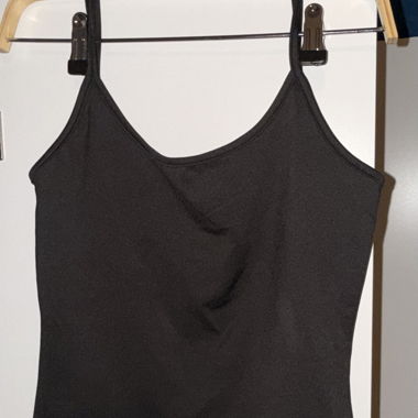 Black spaghetti-strap top