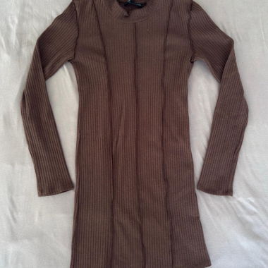 Pulll&Bear geripptes langarm Kleid, Grösse L