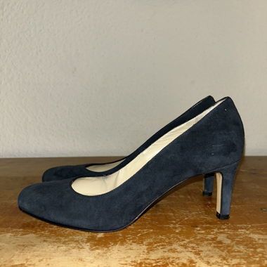 Blaue Wildleder-Pumps