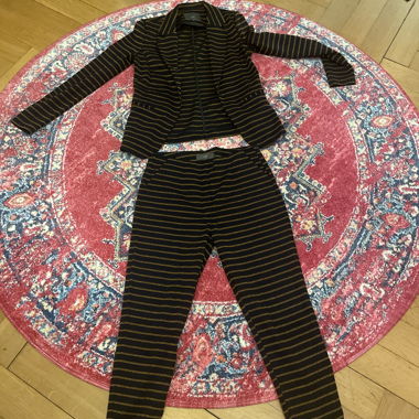 Ensemble rayé pour femme bleu et or