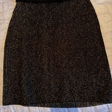 Massimo Dutti black tweed skirt size S