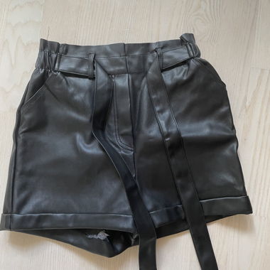 Black Faux Leather Shorts
