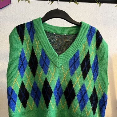 Pull sans maches tricot multicolor
