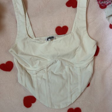 weisses korsettartiges crop-top