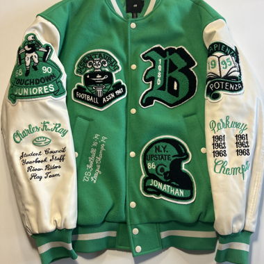 Grüne Teddy-Baseballjacke