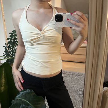 Cream halter top