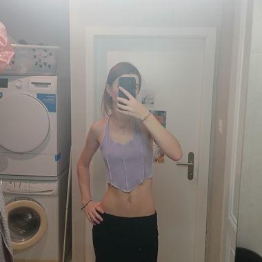 Light purple open-back top