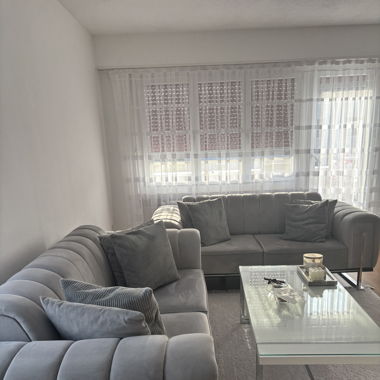 Hochwertiges, hellgraues Sofa-Set