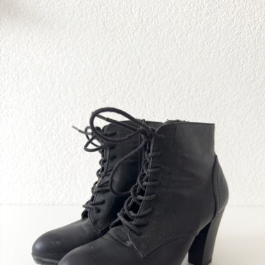 High Heels Leder Schwarz