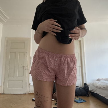 Shorts de sommeil à carreaux rose