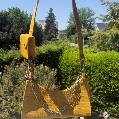 Sac épaule chaîne jaune