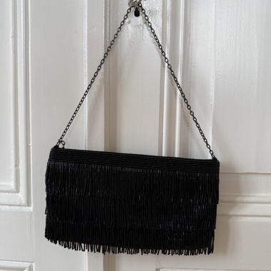 BCBGMAXAZRIA pochette nera con perline
