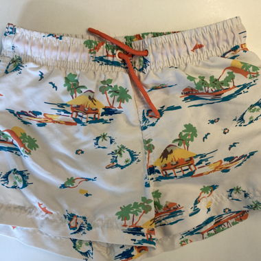 Bermuda da bagno colorati per bambini con stampa isola