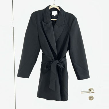 H&M black blazer jacket oversize trench coat/M