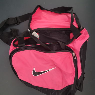 NIKE pink and black sports duffel gym bag