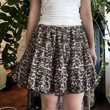 japanese vintage: leopard print mini skirt