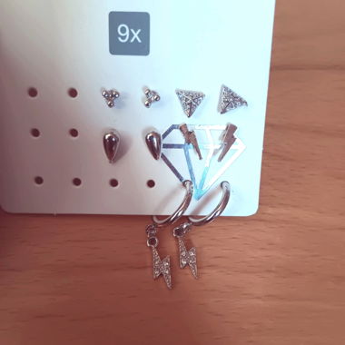 Mixed Silver-Tone Earrings