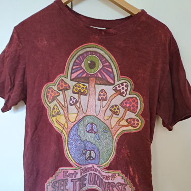 T-shirt NO TIME bordeaux