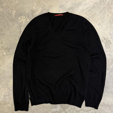 Prada black V-neck sweater