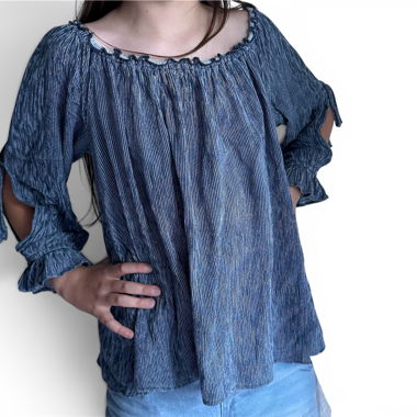 Off-Shoulder Blouse with Laces