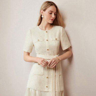 MOTF Premium Tweed-Kleid – Wie Neu