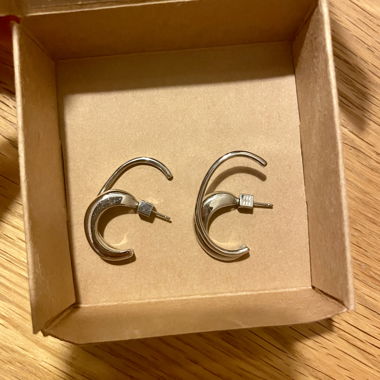 Silver-Coloured Hoop Earrings