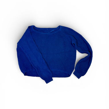 Blue cropped knit sweater