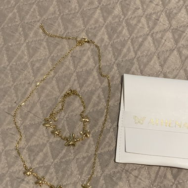 Set Halskette und Armband aus Edelstahl