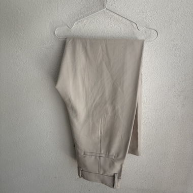 Beige Pleated Trousers 