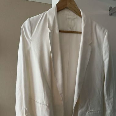 Langer Leinenblazer weiss