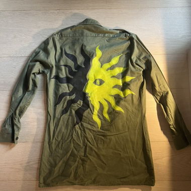 Vintage Army Jacket/Shirt Hand-painted, Olive Green