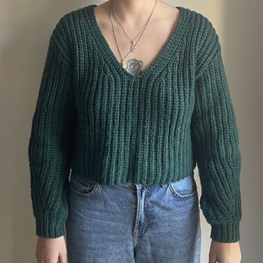 Dunkelgrüner Pullover 