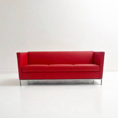 Rotes vintage Walter Knoll 3-Sitzer Sofa 