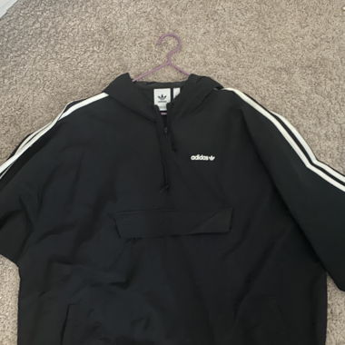Adidas Half-Zip Jacke mit Kapuze (Schwarz)