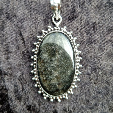 Pendente con labradorite argentata