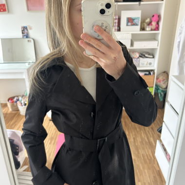 Black C&A Trench Coat with Belt
