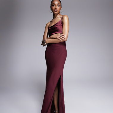 Satin dress Burgundy