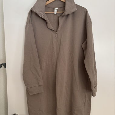 Oversize Sweatkleid H&M M/38 taupe/dunkelbeige