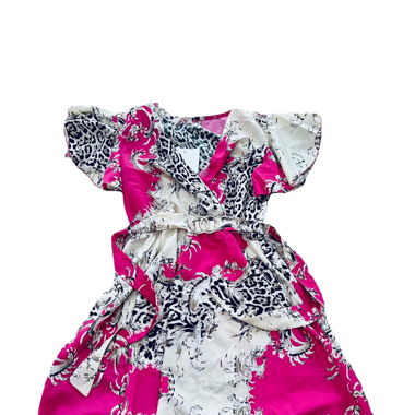 Auffälliges Kleid mit Animalprint & Gürtel